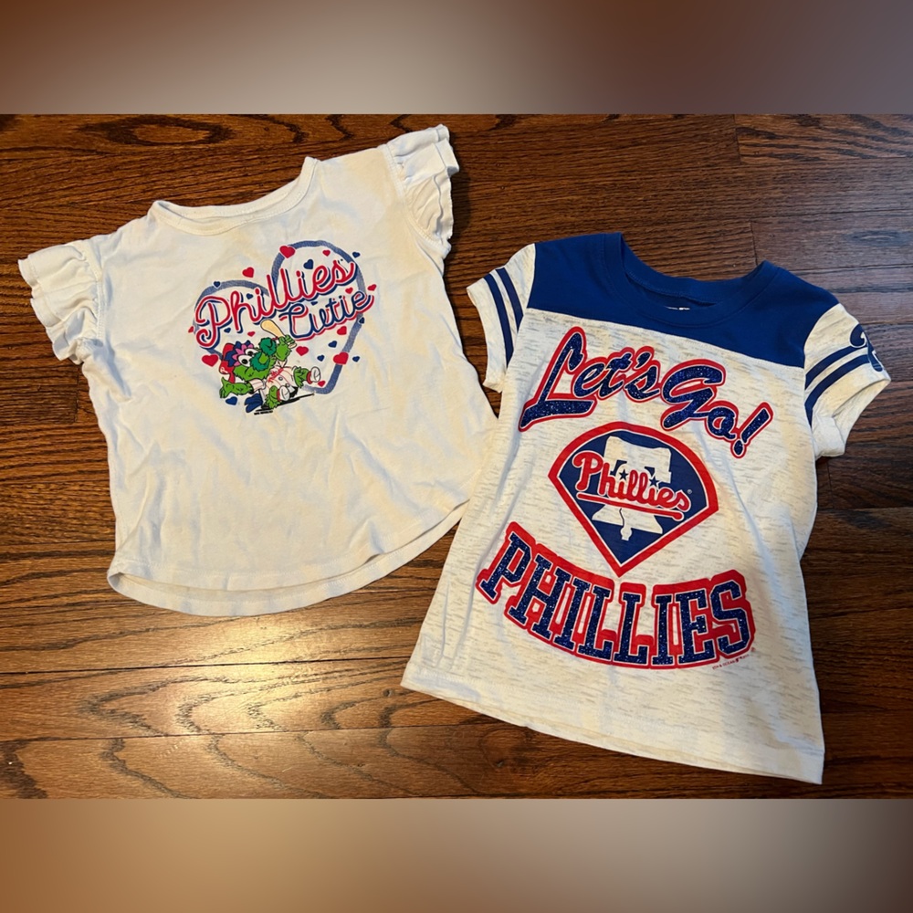 Phillies Phanatic Girls Graphic T-Shirts Set Bundle size 5/6 MLB Baseball Philly